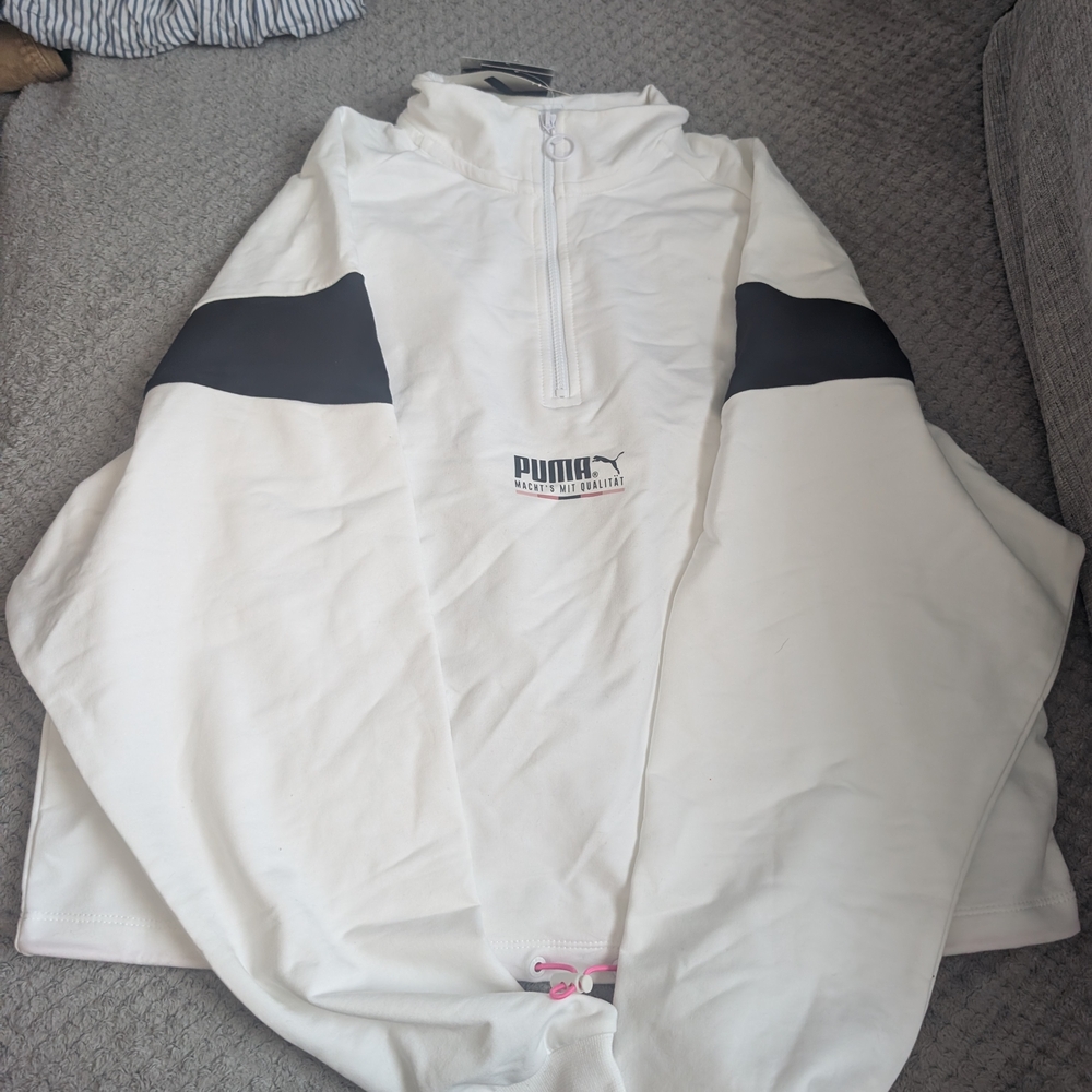 Puma White and Black Pullover